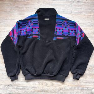 Vintage Columbia Ski Fleece Mens Large 90s Gorpcore Colorblock Zip Cozy Nordic